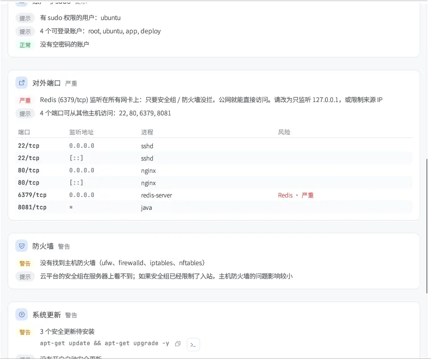 对外端口检查